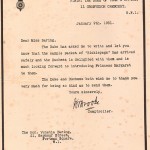 Thanks from Royal Household January 9th 1931